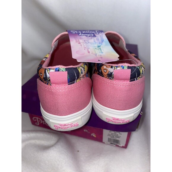 new Disney Princess Slip On Shoes Canvas Big Girl 4 belle Mermaid cinderella - Picture 4 of 8